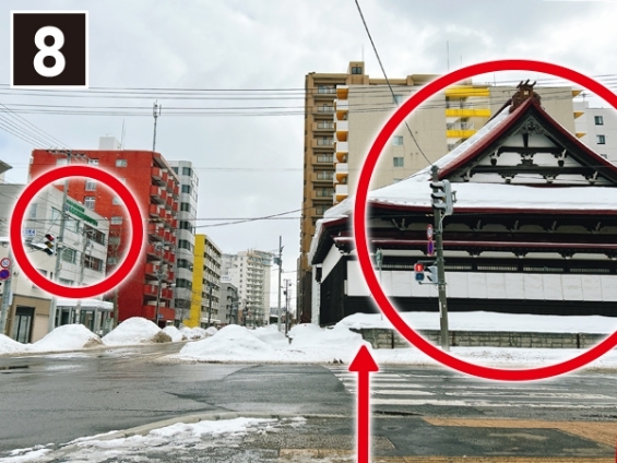 2分ほど直進するとお寺が見えます。左手に学校が見えてきます。